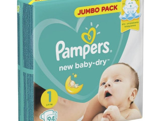 Памперсы / подгузники Pampers New Baby-Dry 94 штуки, 1 (2-5 КГ) - 1300