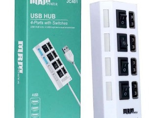 Концентратор HUB USB 2.0 MRM JC401; 4-port с кнопками