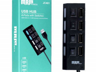 Концентратор HUB USB 2.0 MRM JC401; 4-port с кнопками