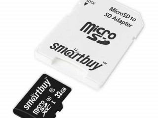 Micro SDHC карта памяти Smartbuy 32 GB Class10 PRO U3 (с адаптером SD)