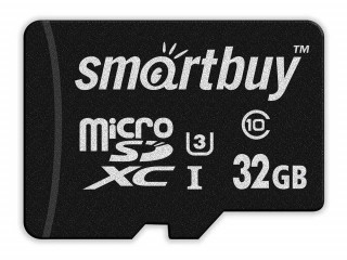 Micro SDHC карта памяти Smartbuy 32 GB Class10 PRO U3 (с адаптером SD)