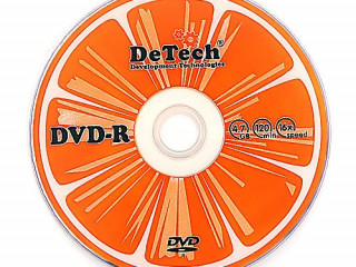 DVD-R диск чистый DeTech 4.7GB/120MIN 16x + конверт