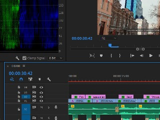 Видеомонтаж, цветокоррекция, работа со звуком