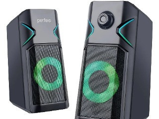 Колонки 2.0 Perfeo "DISCO" с RGB-подсветкой