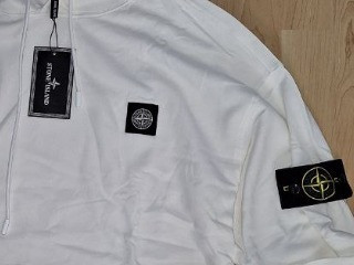 Черный/белый худи Stone island