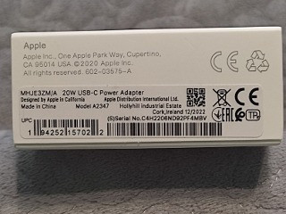 Блок зарядное устройство USB адаптер Apple USB-C 20 W