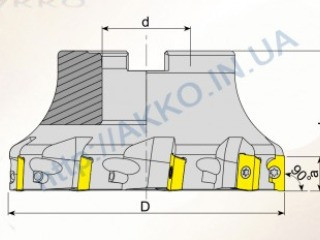 Фреза торцевая AFM90-AP16-D125-B40-Z09 AKKO