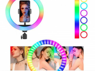 Лучшие цены + Лучшее качество Кольцевая лампа 26см RGB +штатив 210см
