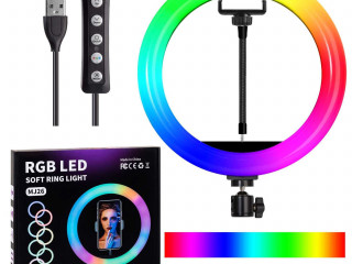 Лучшие цены + Лучшее качество Кольцевая лампа 26см RGB +штатив 210см