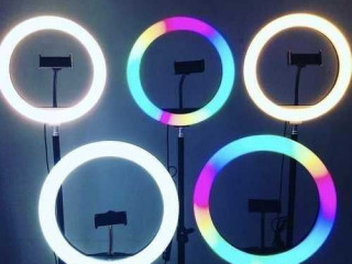 Лучшие цены + Лучшее качество Кольцевая лампа 26см RGB +штатив 210см