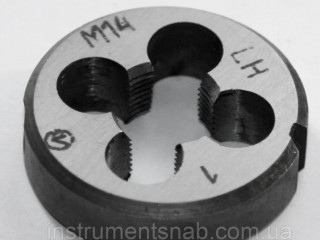 Плашка левая М14х1,0LH, 9ХС, 38/10 мм, мелкий шаг, ГОСТ 9740-71