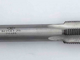 Метчик М15х1,25, м/р, Р6М5, 95/30 мм, мелкий шаг, проходной, исп 2, ГОСТ 3266-81