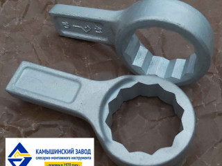 Ключ накидной 41 мм, кольцевой, односторонний, укороченный, оцинкованный, Камышин, КЗСМИ, ТУ.