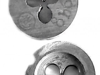 Плашка М2х0,4, 9ХС, основной шаг, 12/3 мм, ГОСТ 7740-71, СССР.